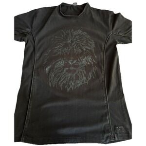 KROME Plus Men's 2XL Black Short Sleeve Lion Graphic T-Shirt Textured Streetwear